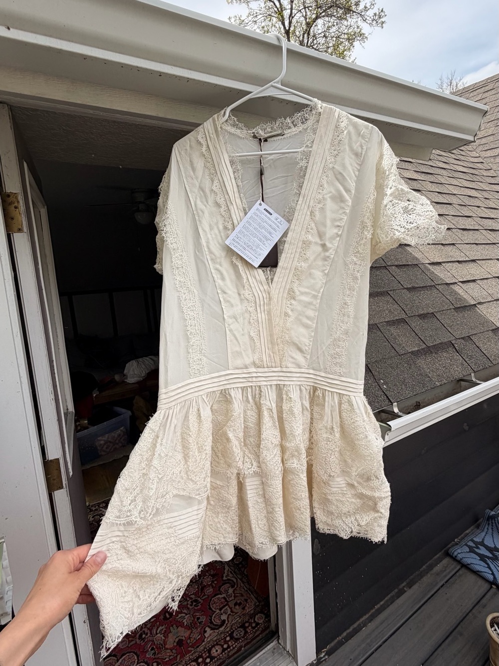 Ermano Schervino Hand-made lace mini dress
